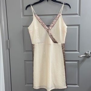 Cream Sequin Dress